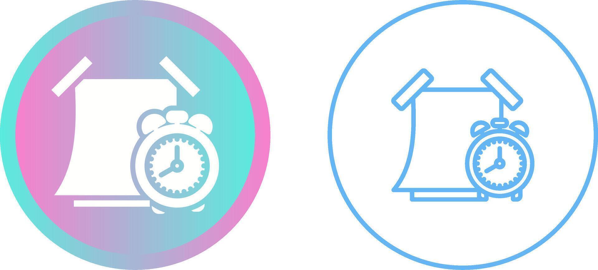 Sticky note with alarm clock Vector Icon
