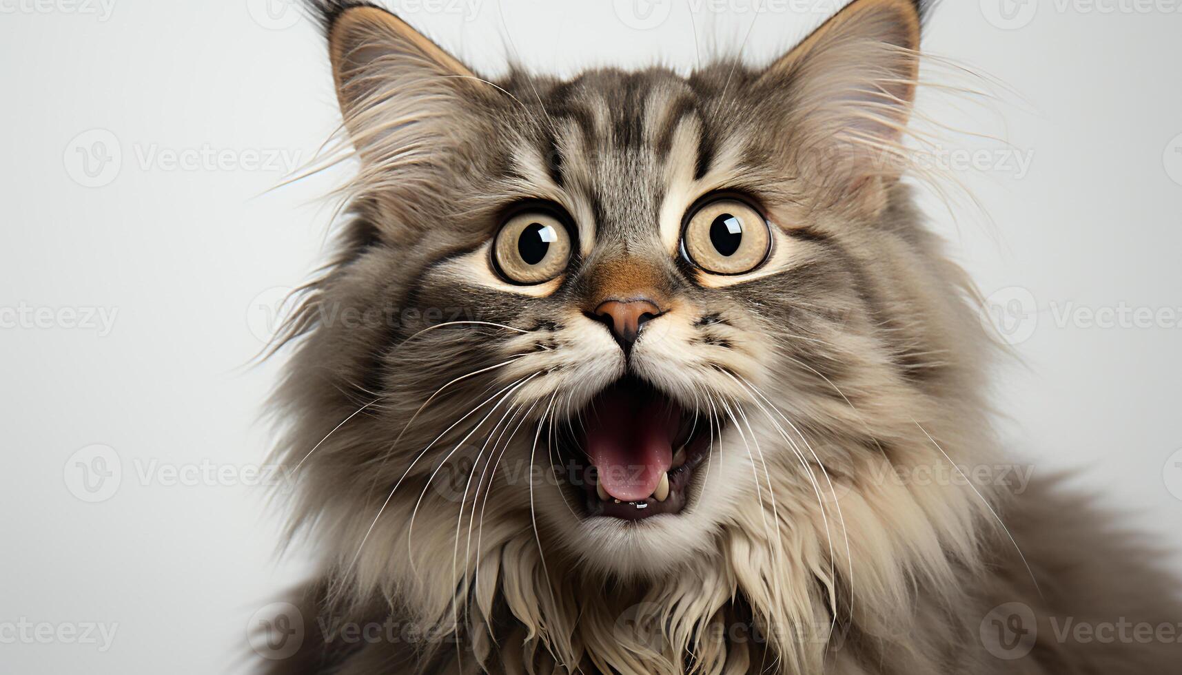 AI generated Cute kitten and playful dog staring, fluffy fur, curious nature generated by AI photo