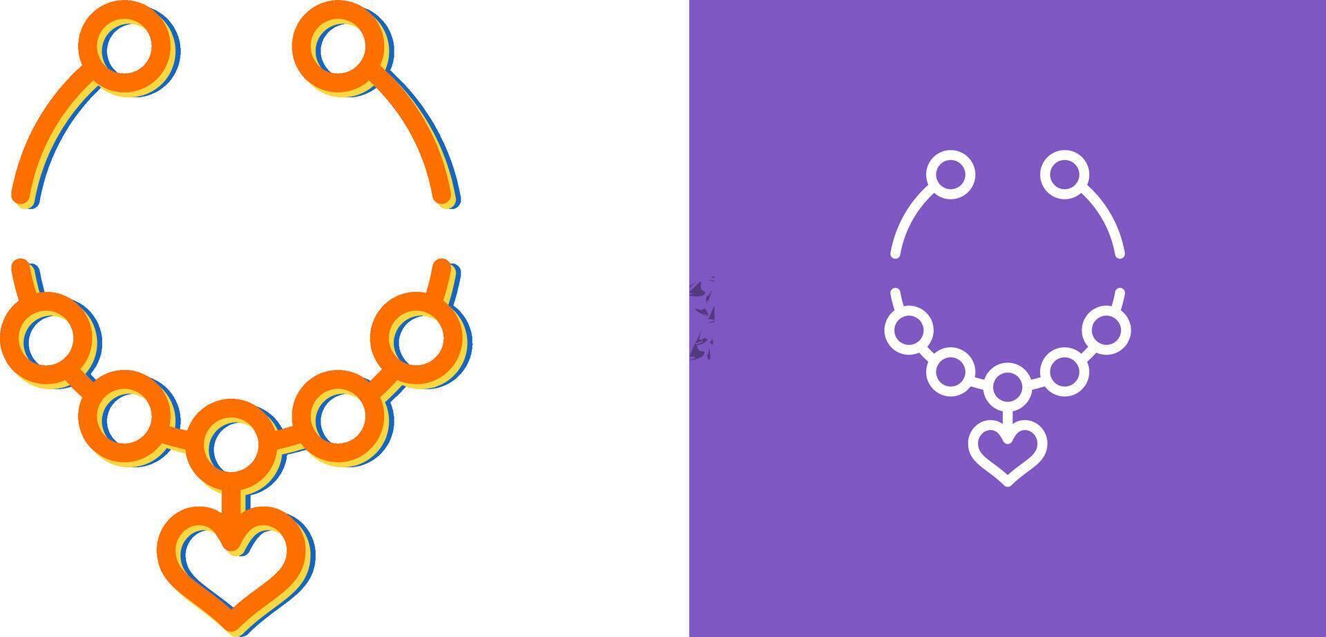 Heart Shaped Necklace Vector Icon