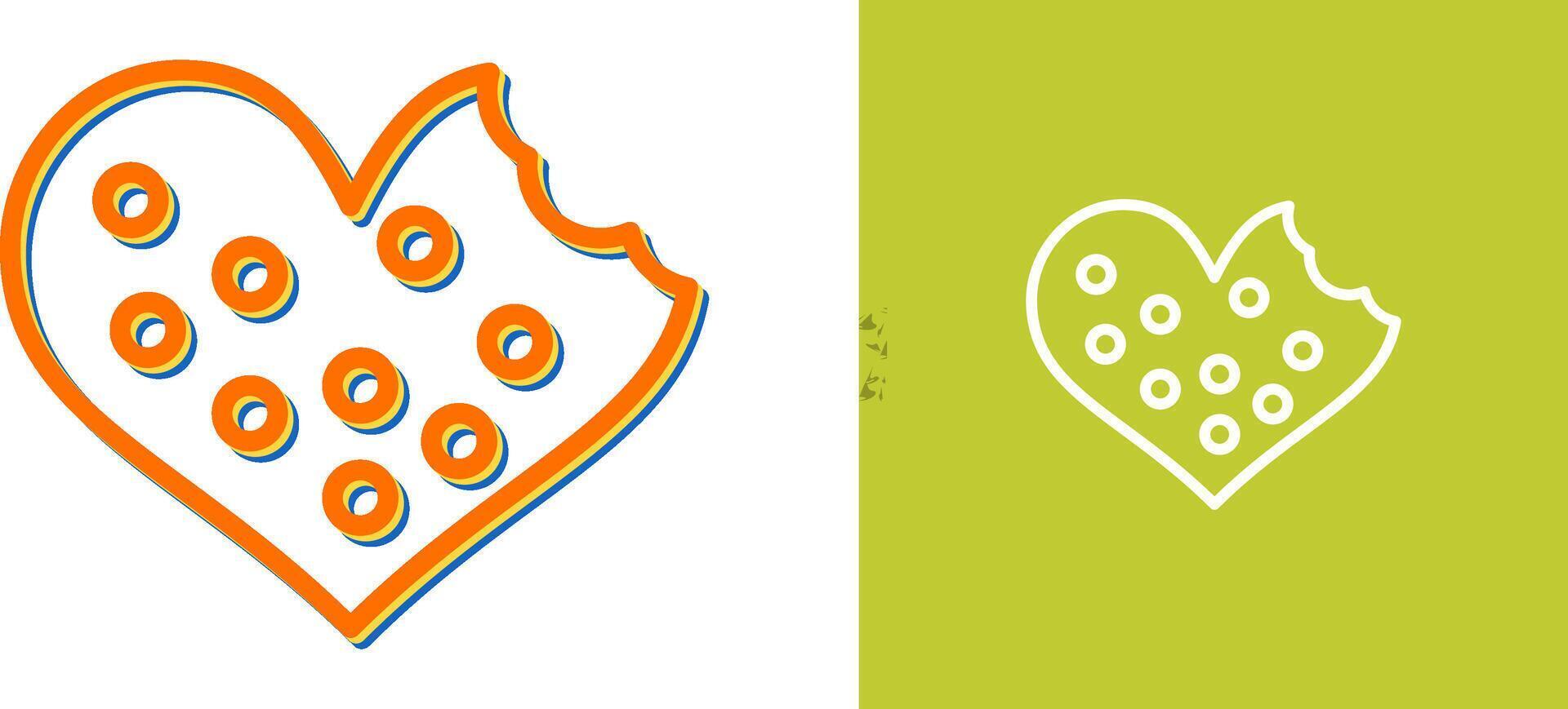 Heart shaped cookies Vector Icon