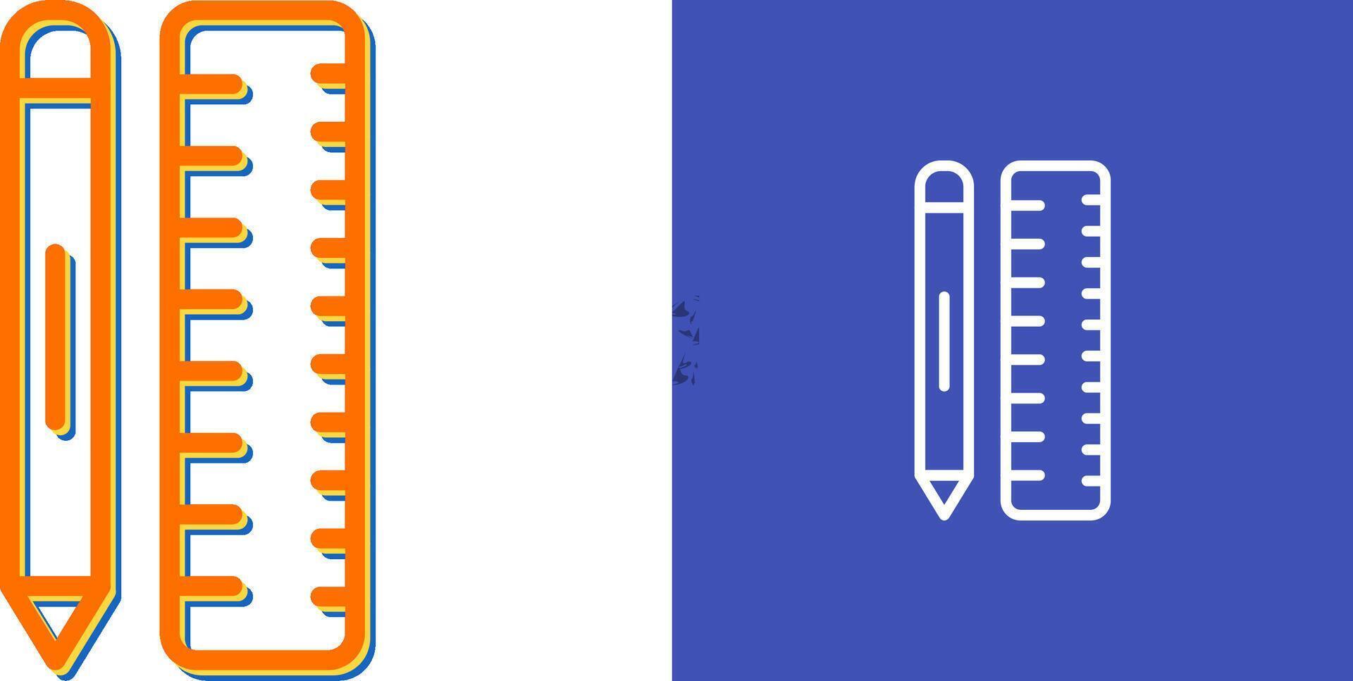 Pencil with Ruler Vector Icon