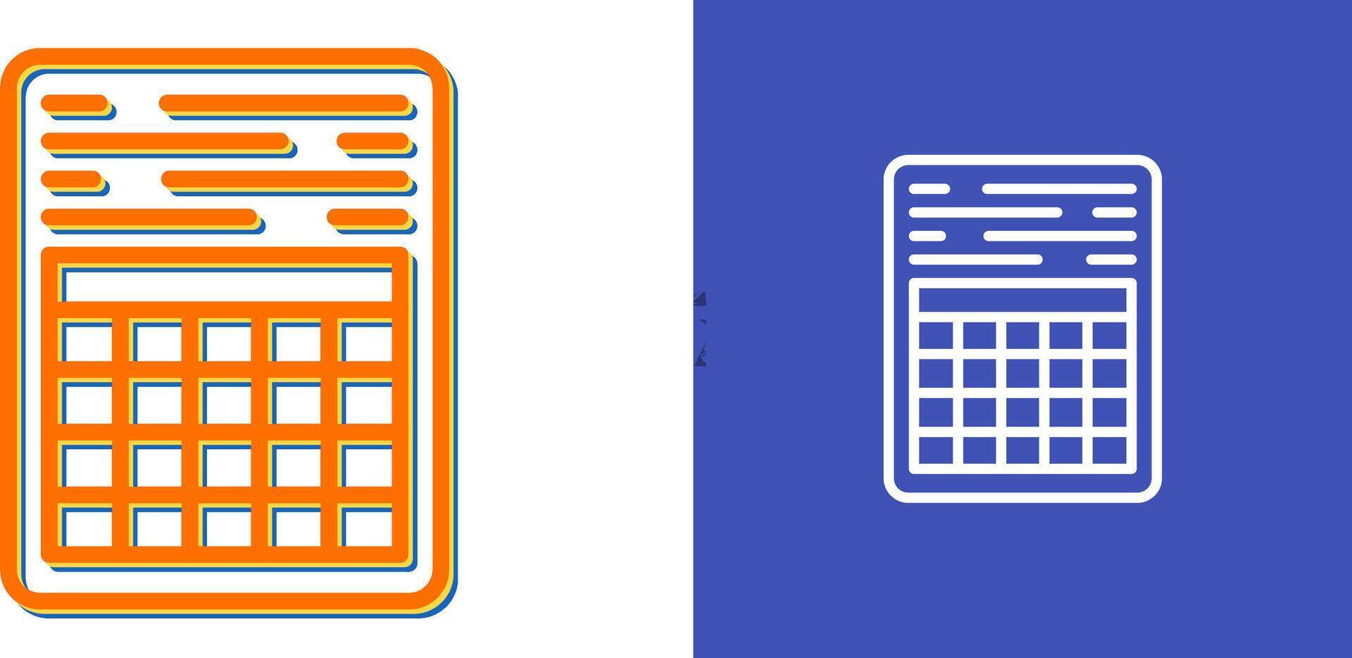Table Vector Icon