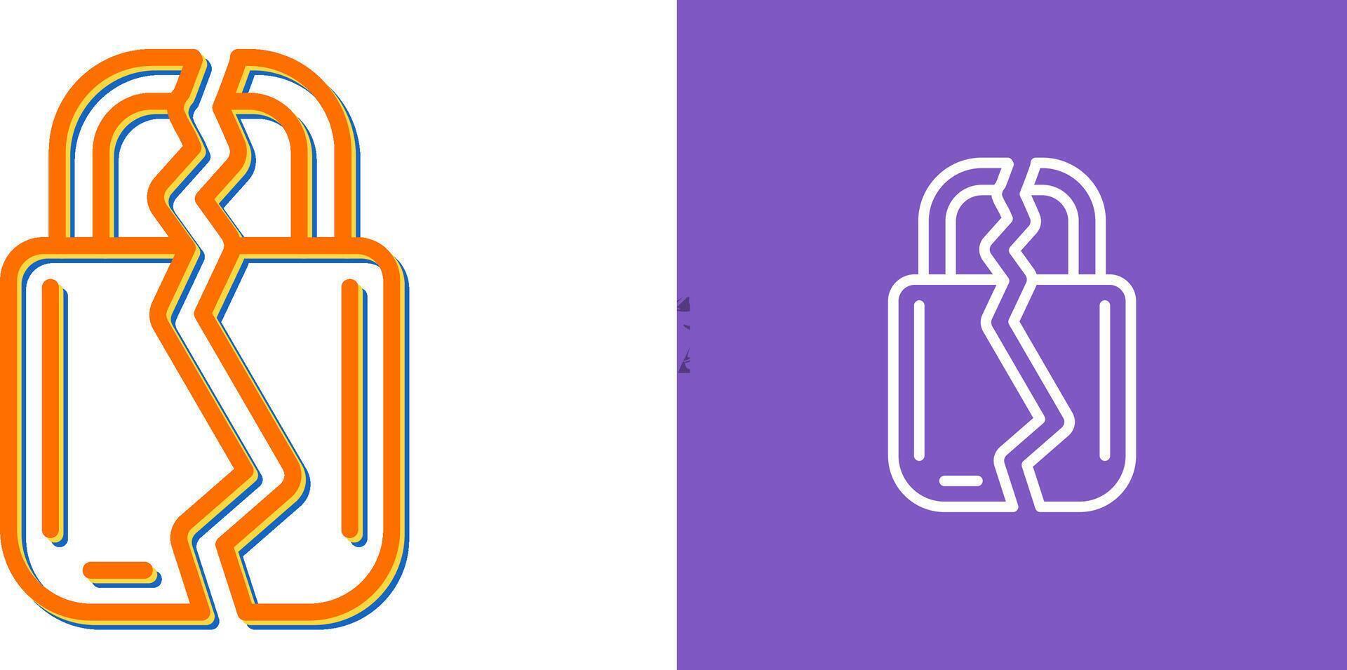 Brocken Padlock Vector Icon