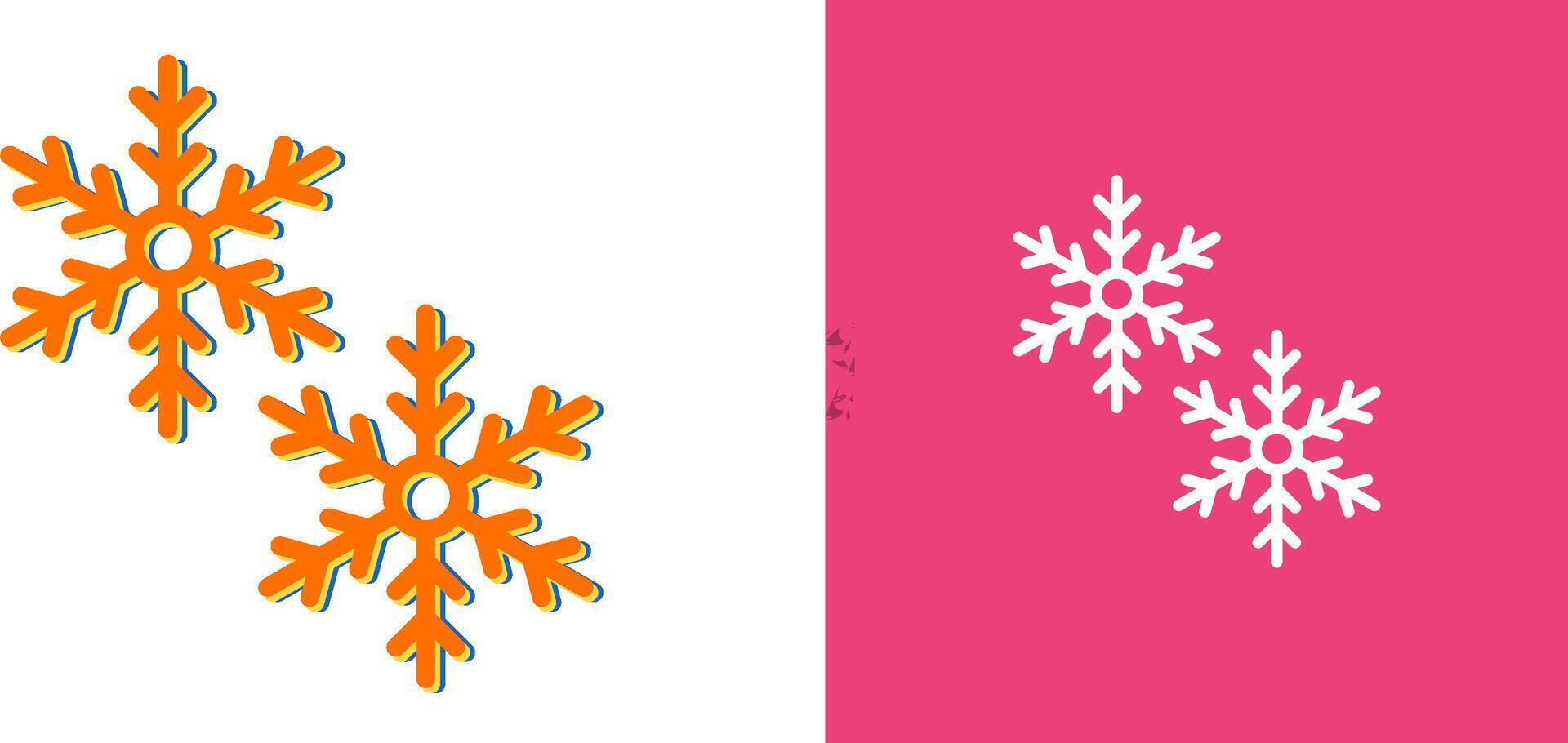 icono de vector de copos de nieve