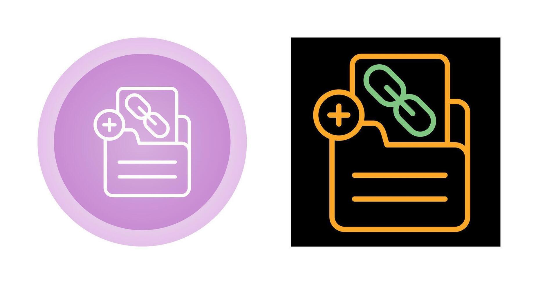 Document Insert Link Vector Icon