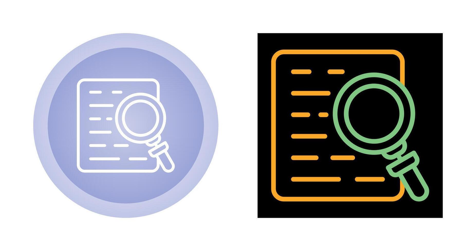 Document with magnifying glass Vector Icon