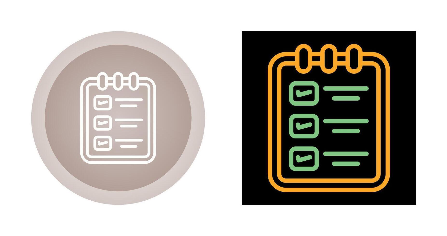 memorándum almohadilla con Lista de Verificación vector icono