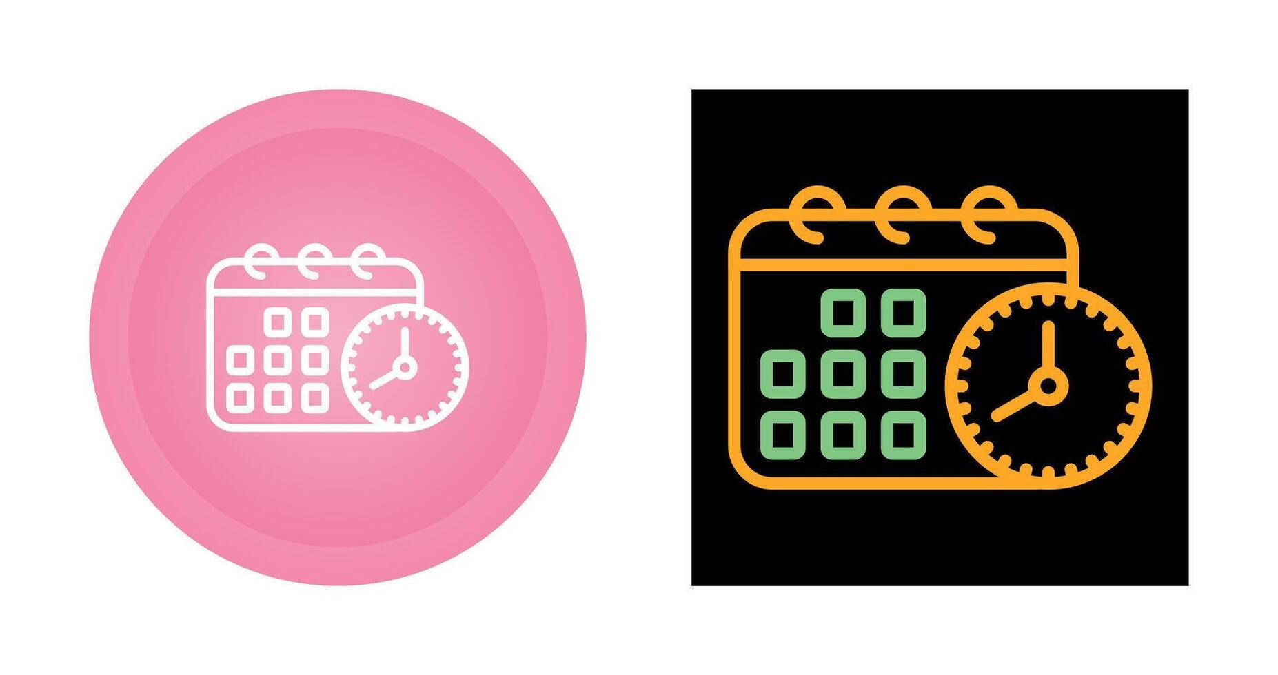 Calendar with clock Vector Icon