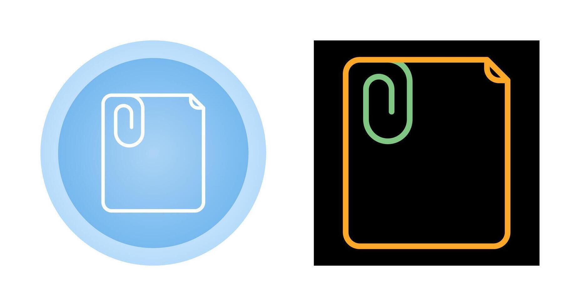 Paperclip with paper Vector Icon