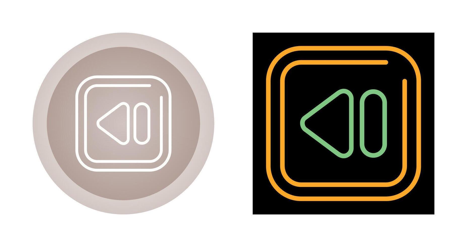 Rewind Square Vector Icon