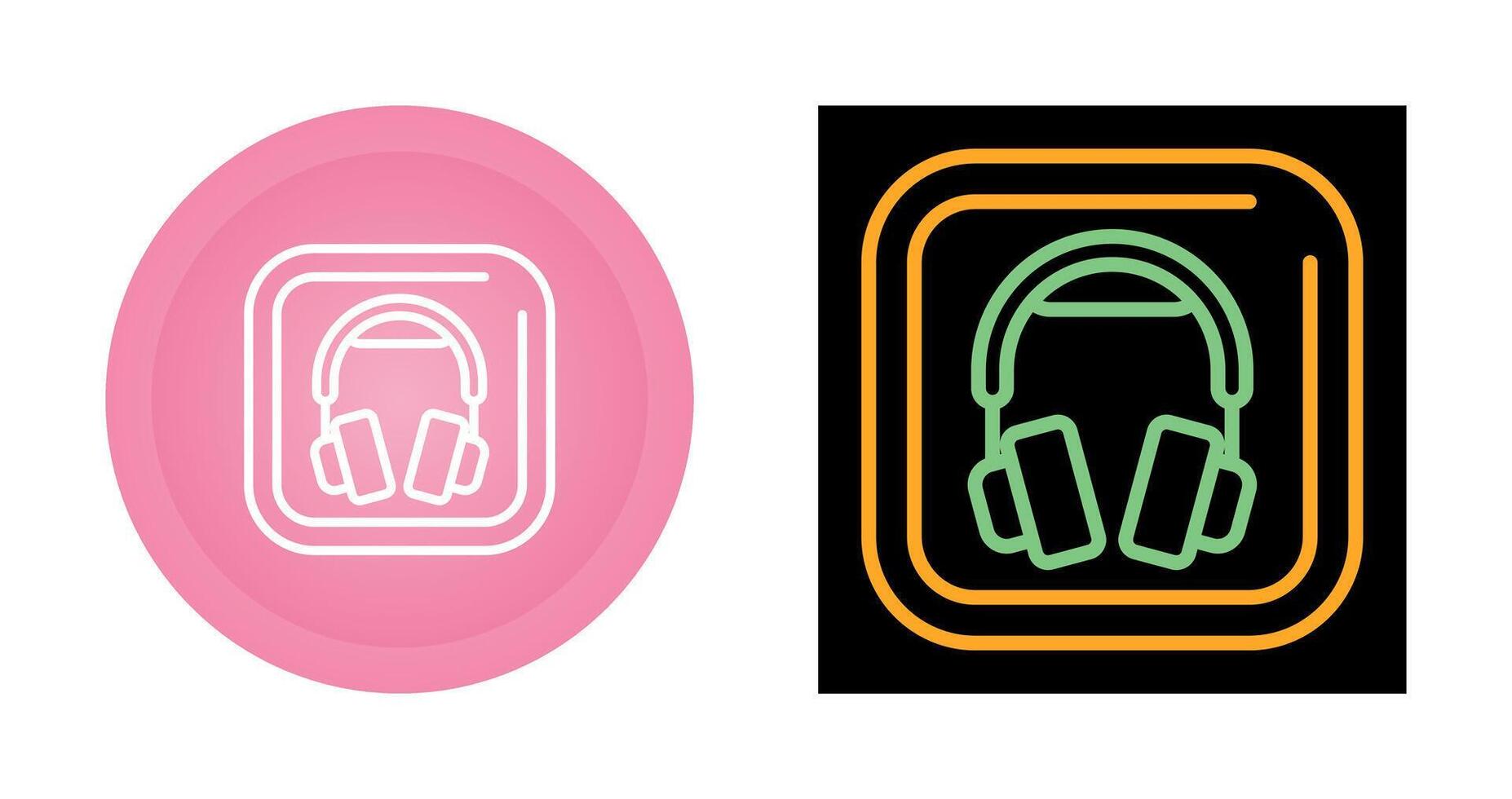 Headphones Square Vector Icon