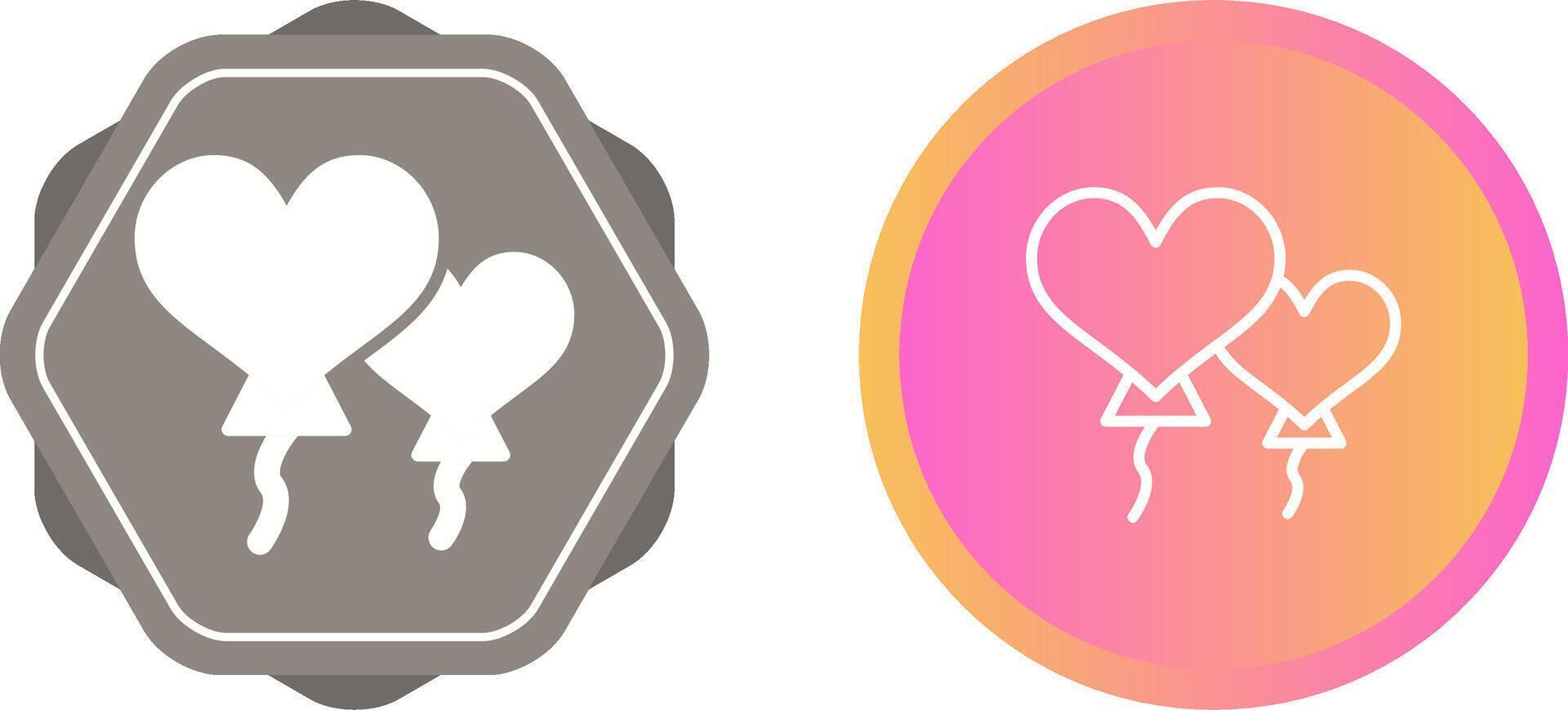 Heart shaped balloons Vector Icon