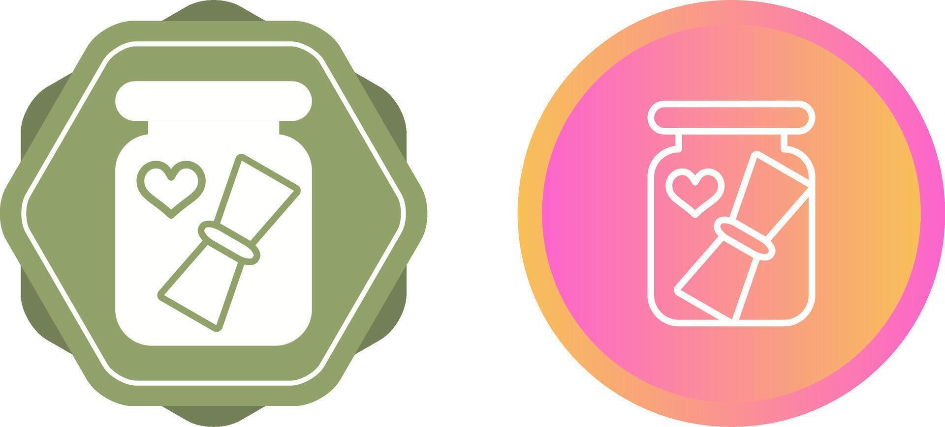 Love letter in a bottle Vector Icon