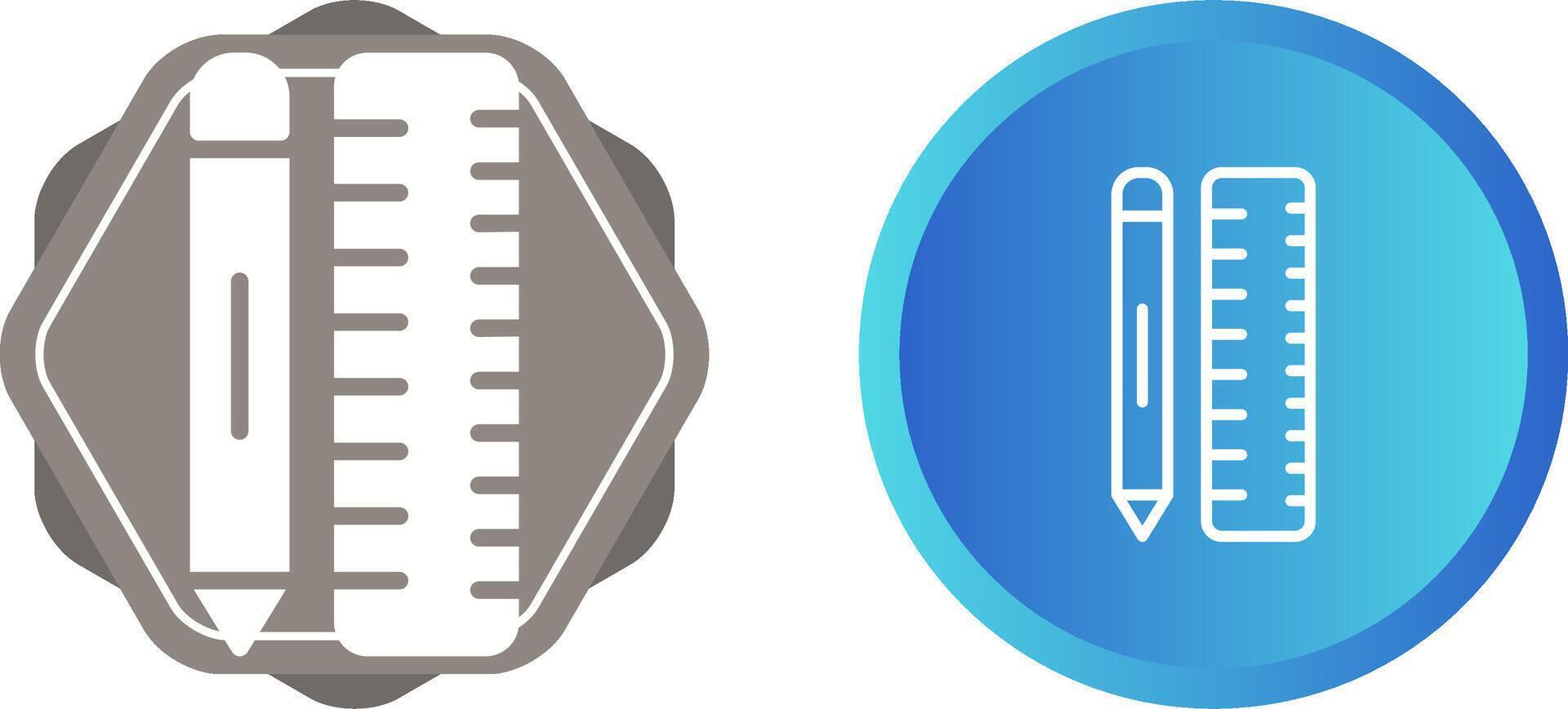 Pencil with Ruler Vector Icon