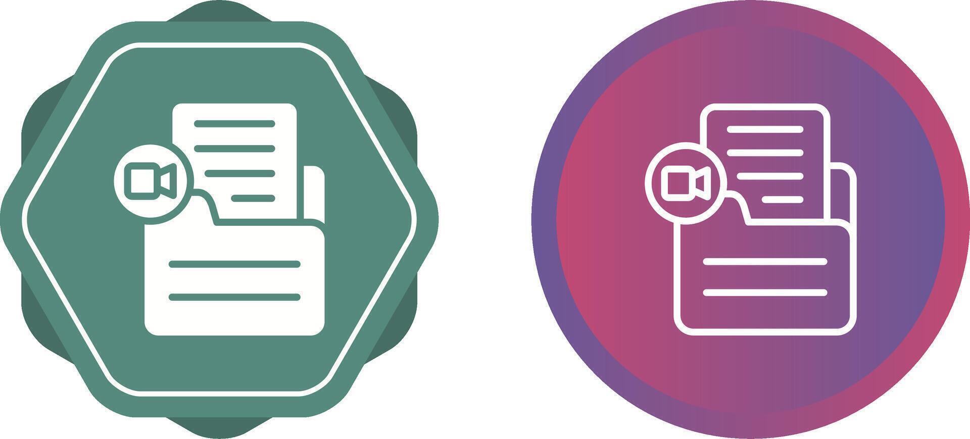 Document Insert Video Vector Icon