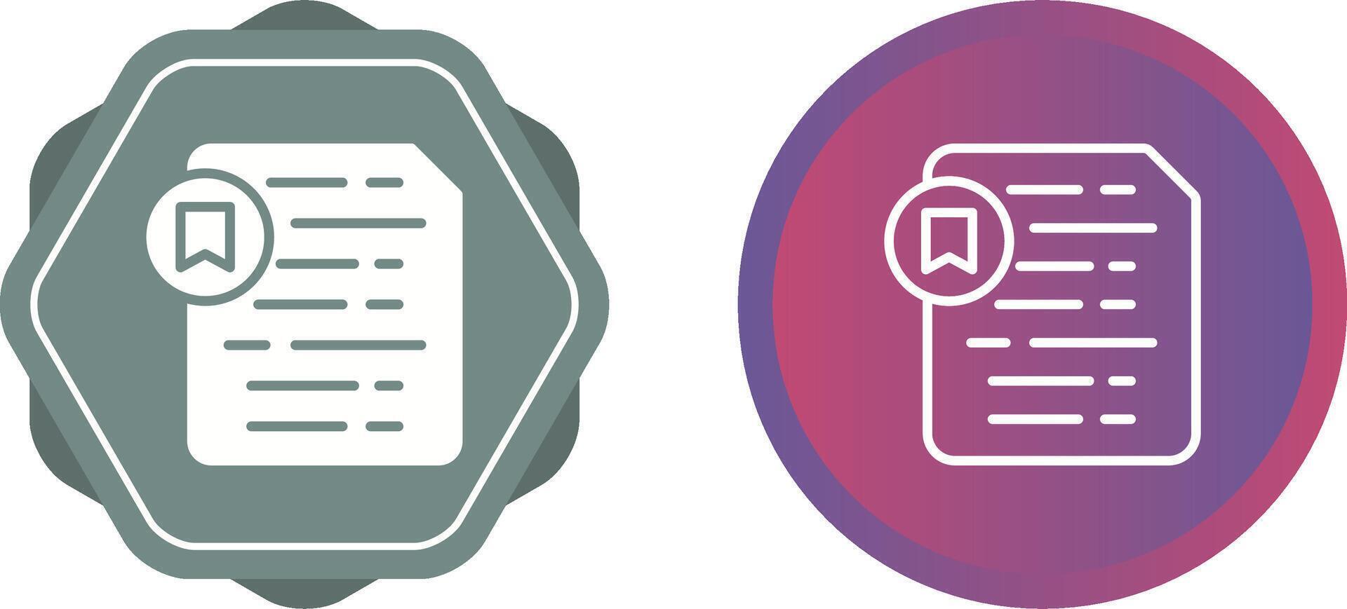 Document Insert Bookmark Vector Icon
