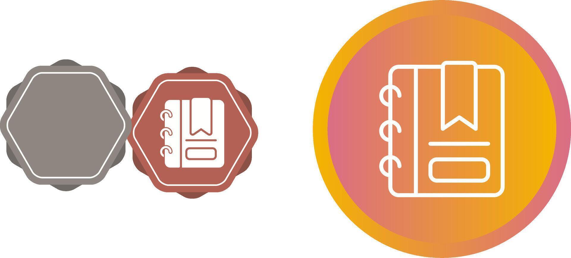 Writing pad with bookmark Vector Icon