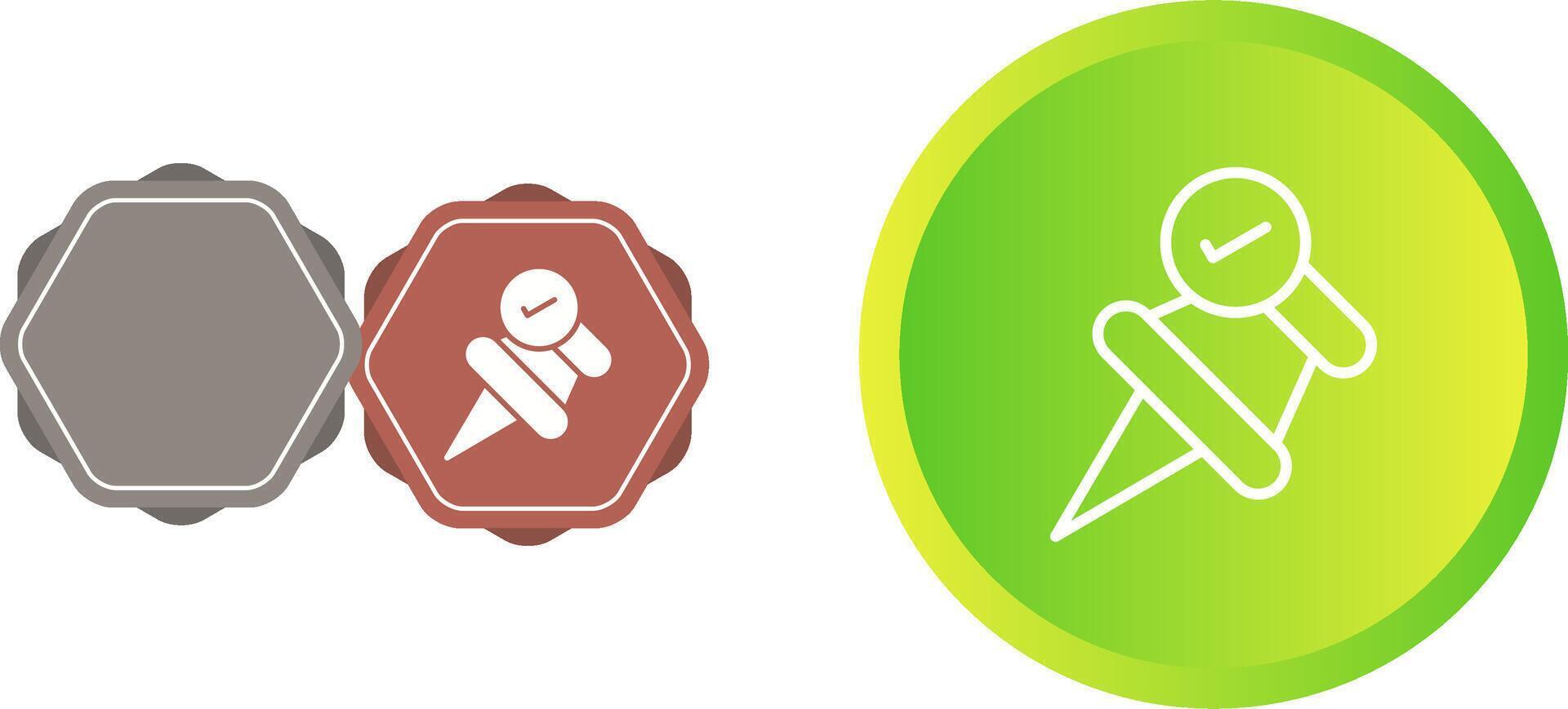 Pushpin with checkmark Vector Icon