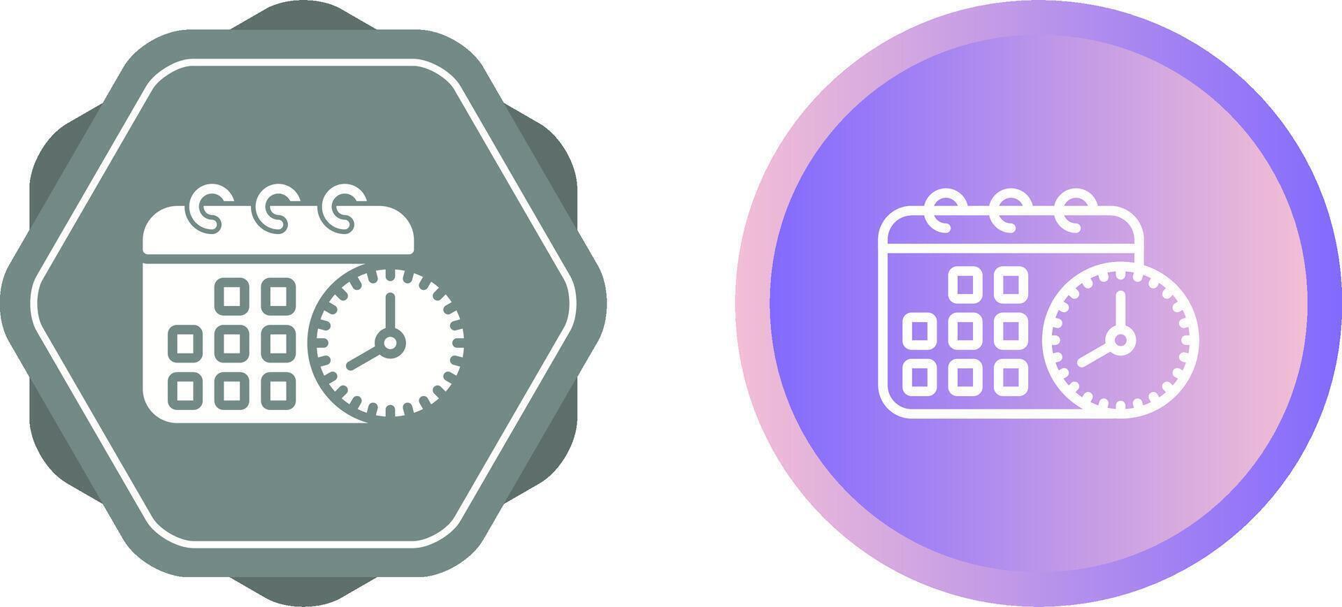Calendar with clock Vector Icon