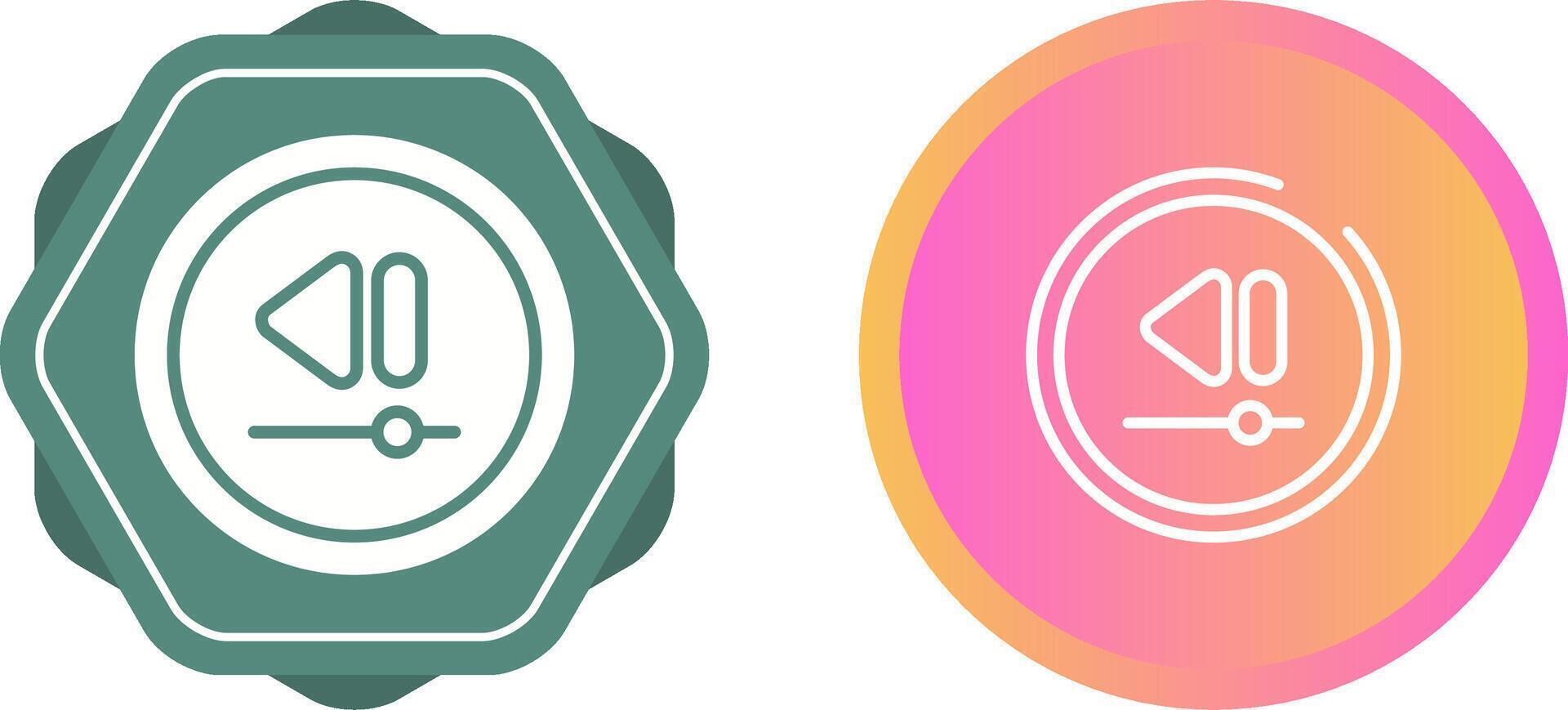 Video Rewind Button Vector Icon