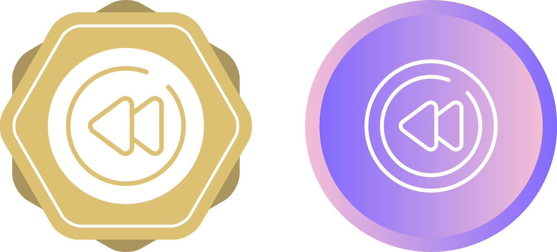 Video Rewind Circle Vector Icon