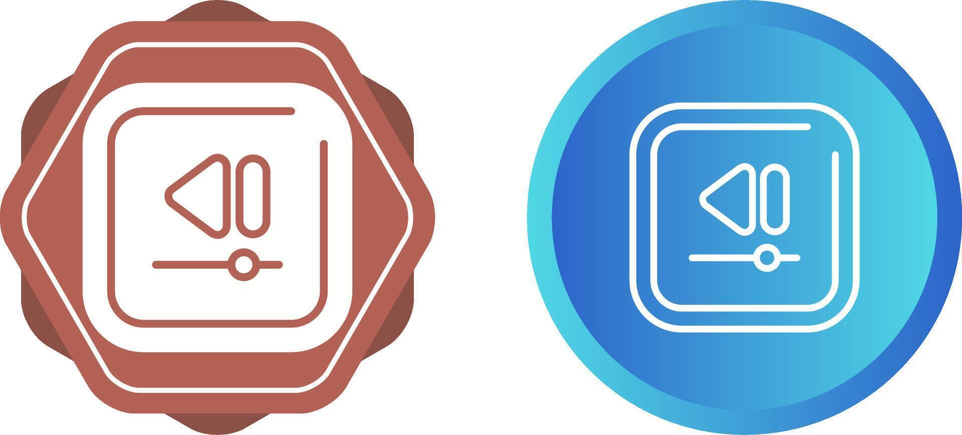 Video Rewind Square Vector Icon
