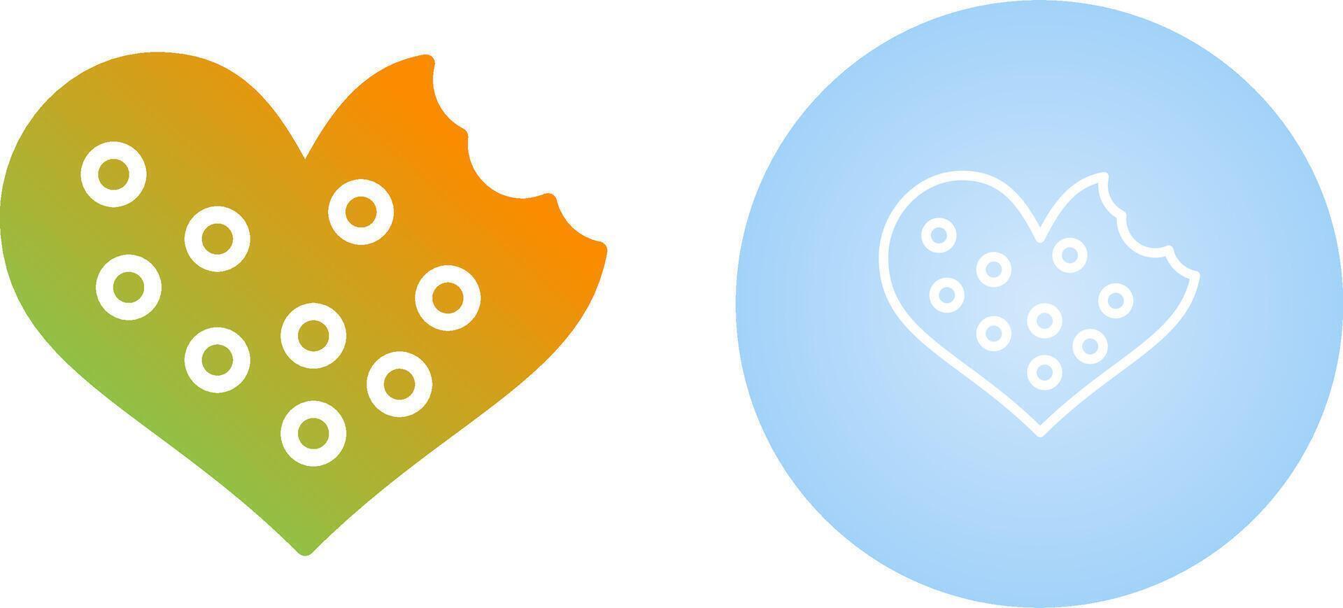 Heart shaped cookies Vector Icon