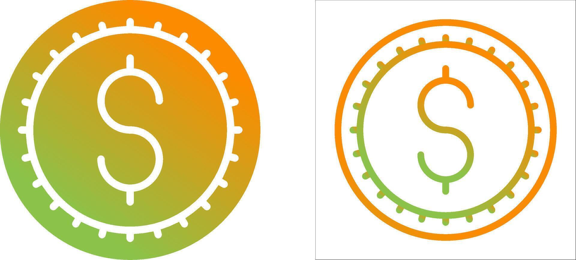 icono de vector de signo de dólar