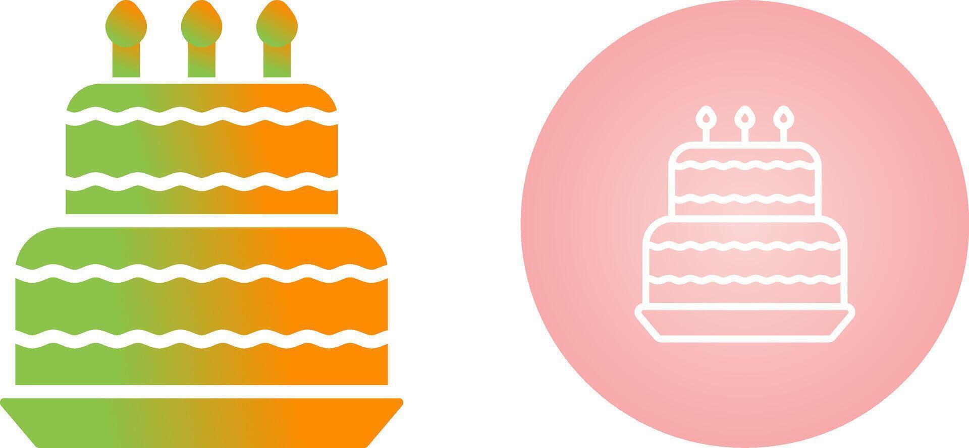 icono de vector de pastel de cumpleaños