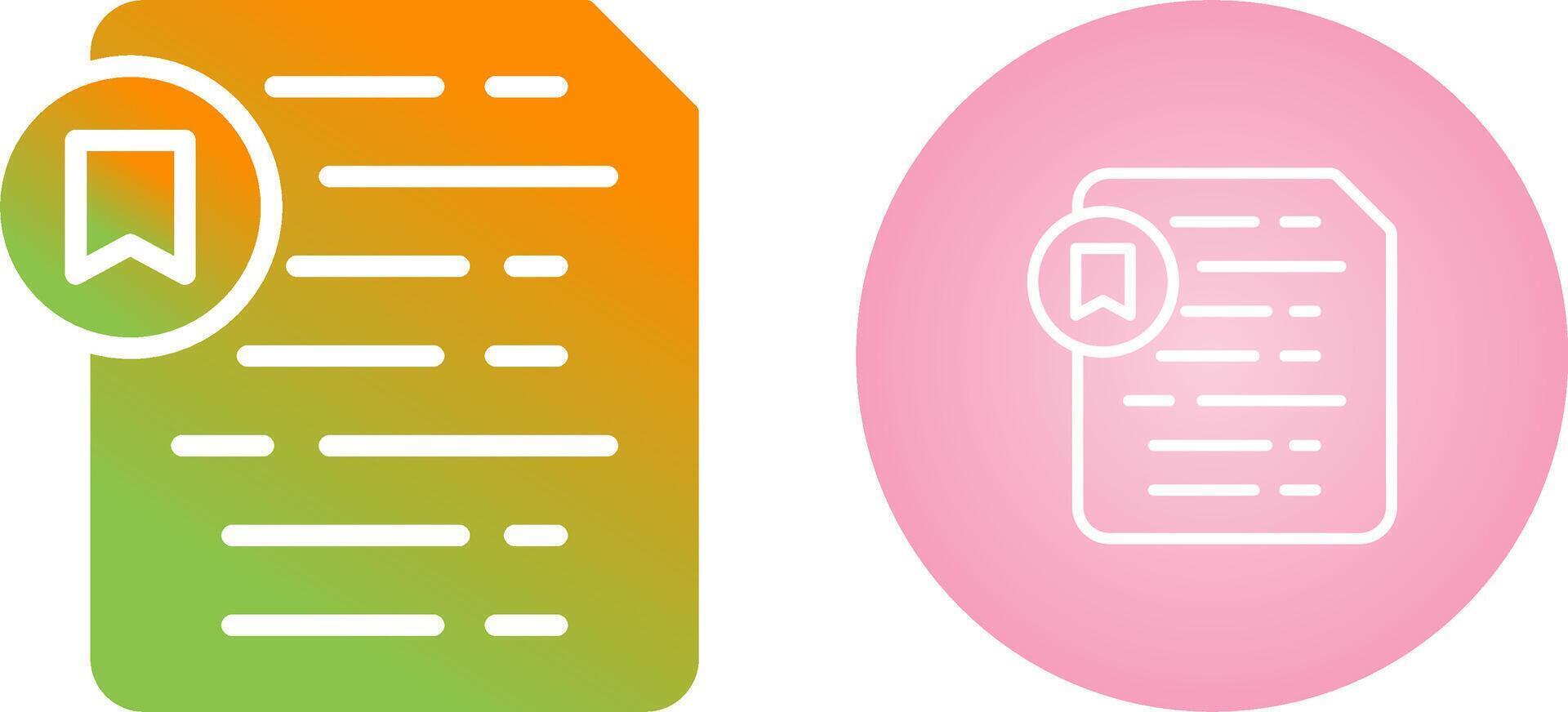 Document Insert Bookmark Vector Icon