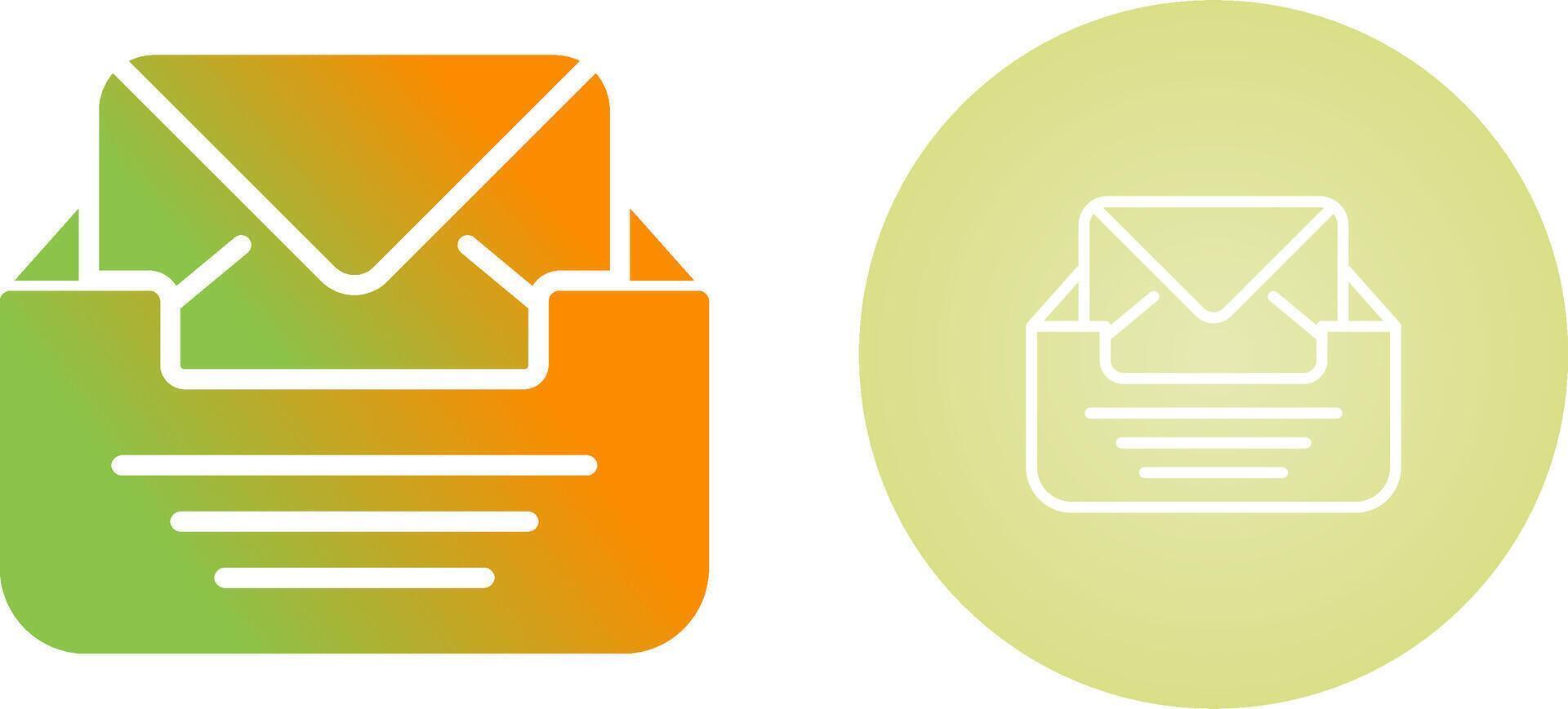 Inbox with envelope Vector Icon