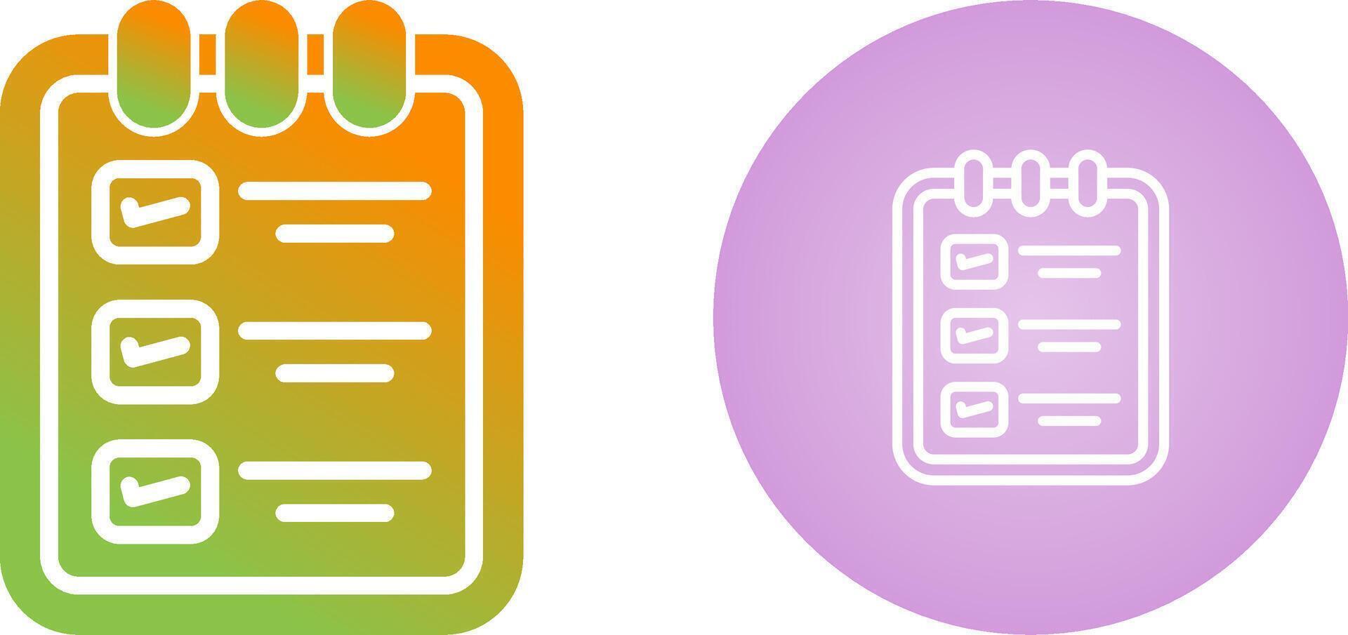 Memo pad with checklist Vector Icon