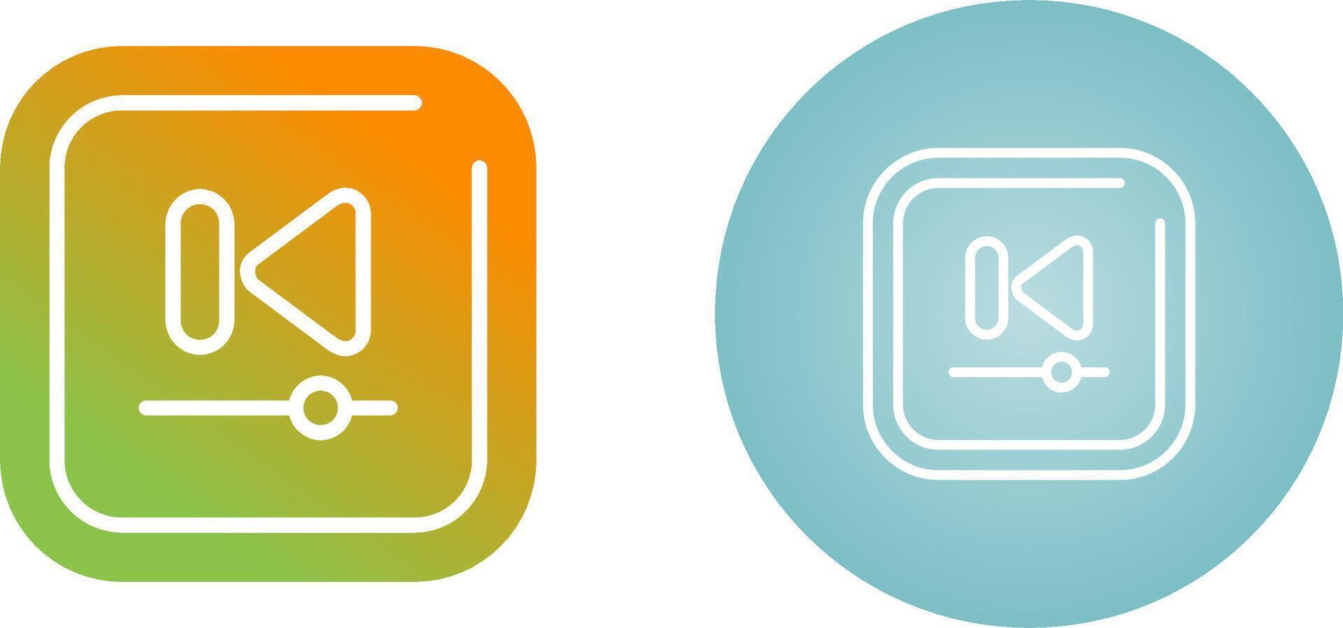 Video Previous Track Square Vector Icon