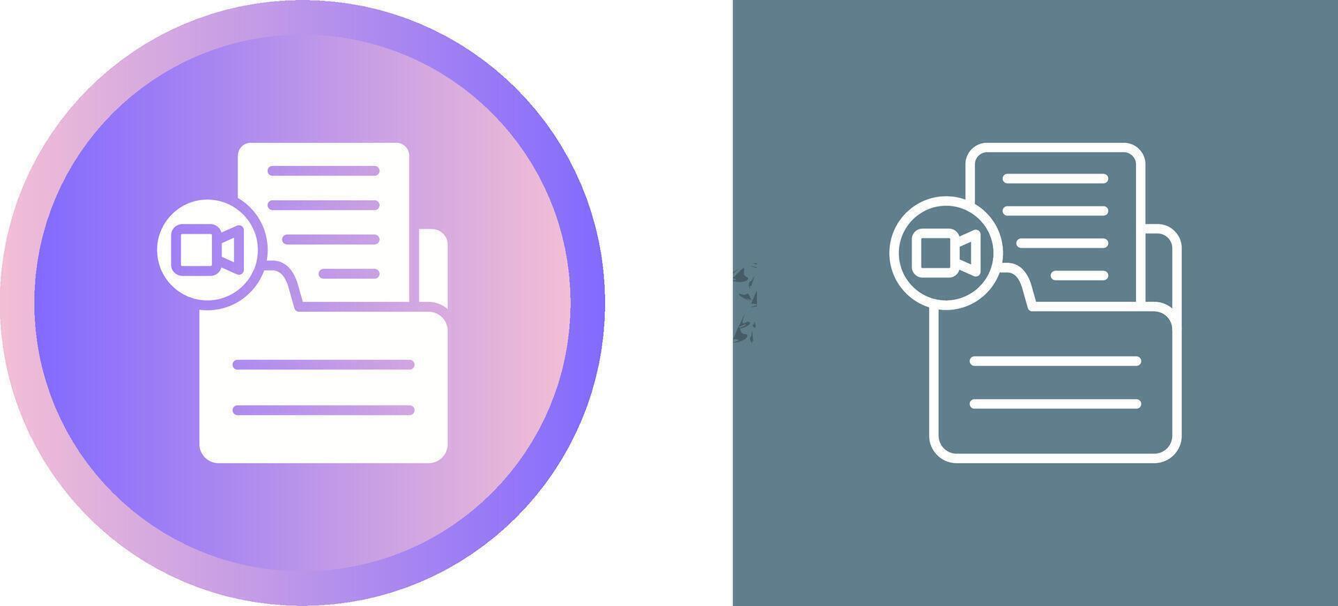 Document Insert Video Vector Icon