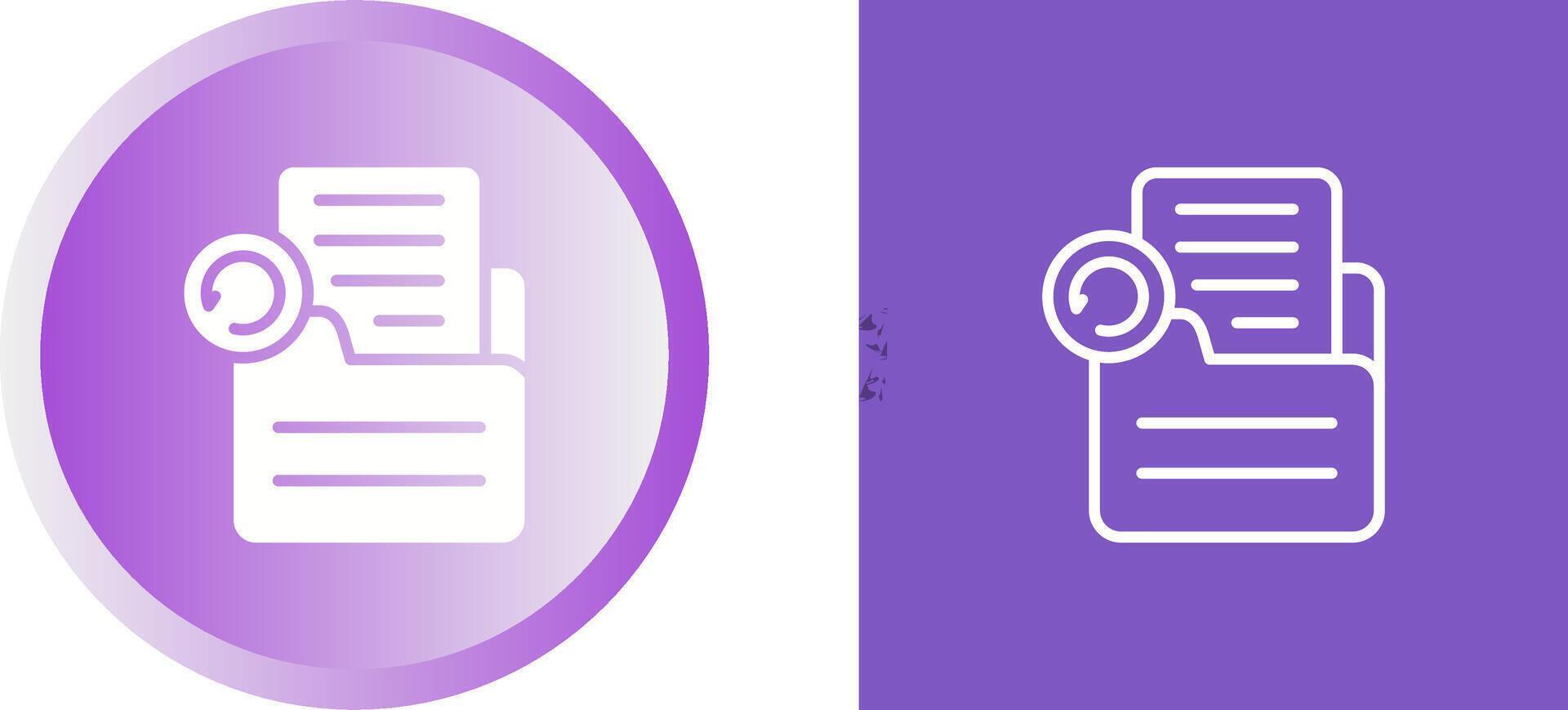 Document Undo Vector Icon