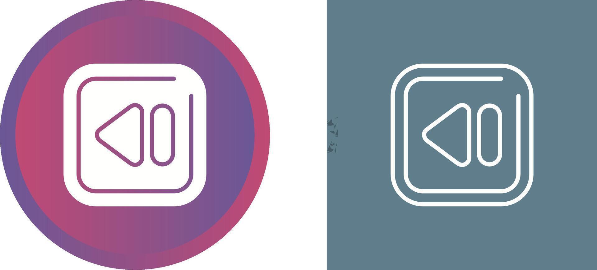 Rewind Square Vector Icon