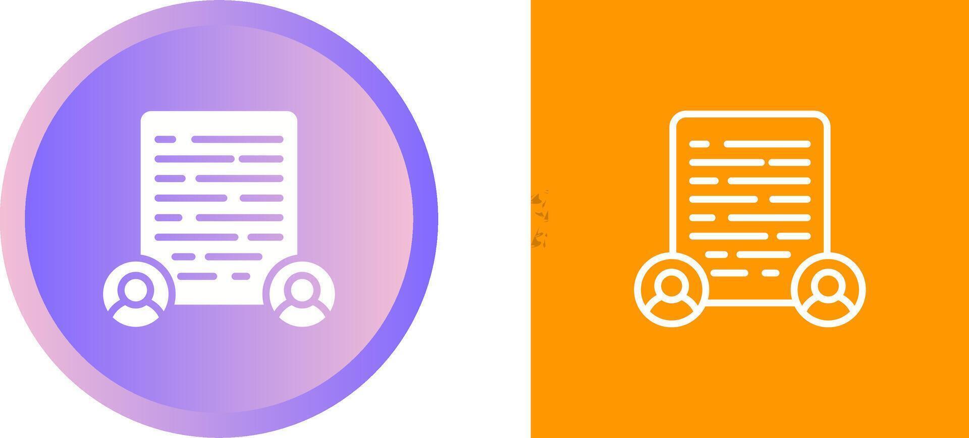 Document Collaboration Vector Icon
