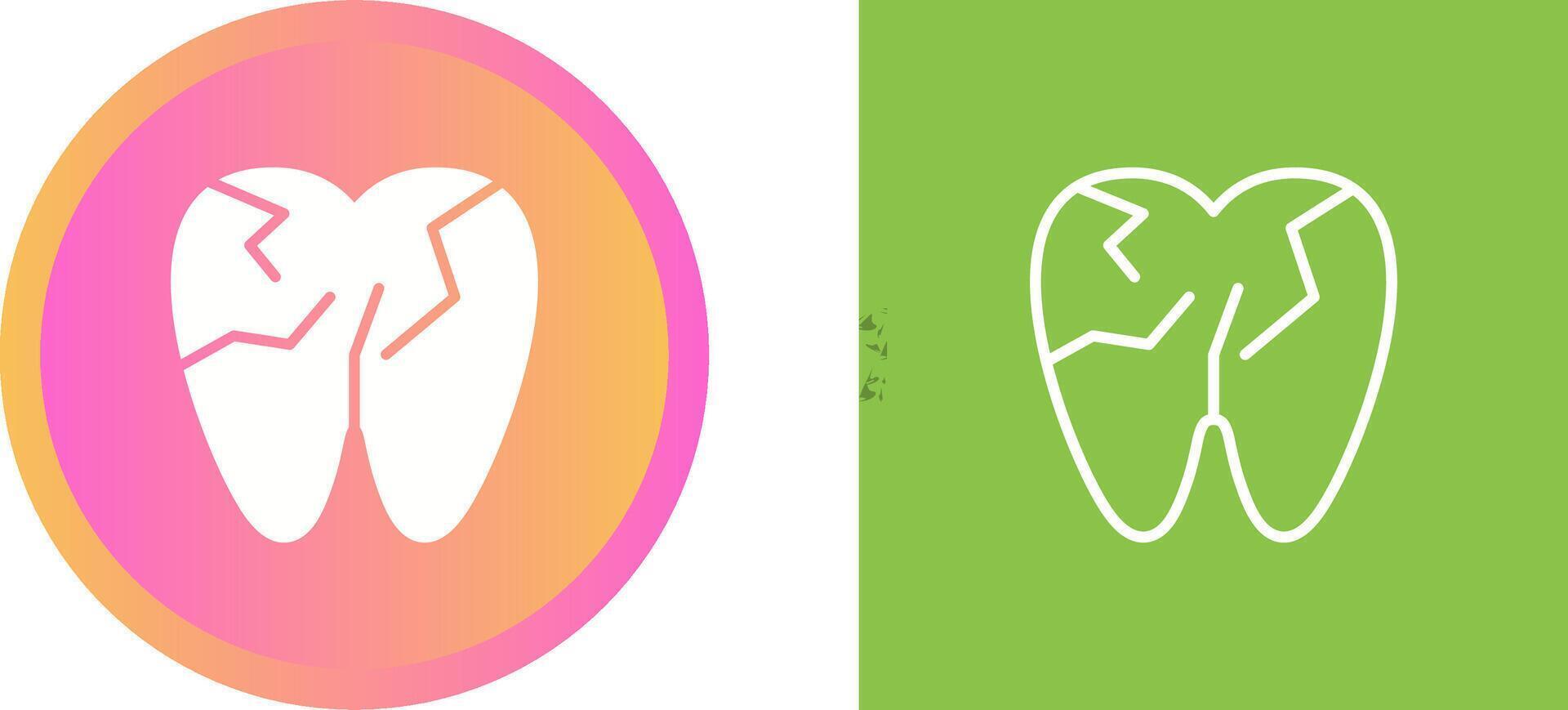 Cracked Tooth Vector Icon