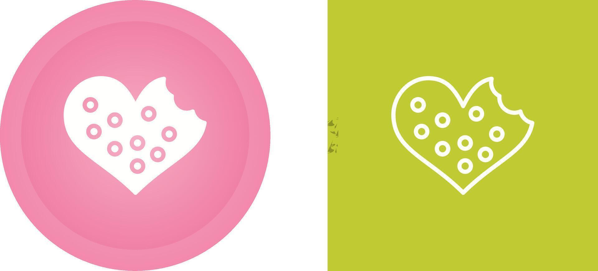 Heart shaped cookies Vector Icon