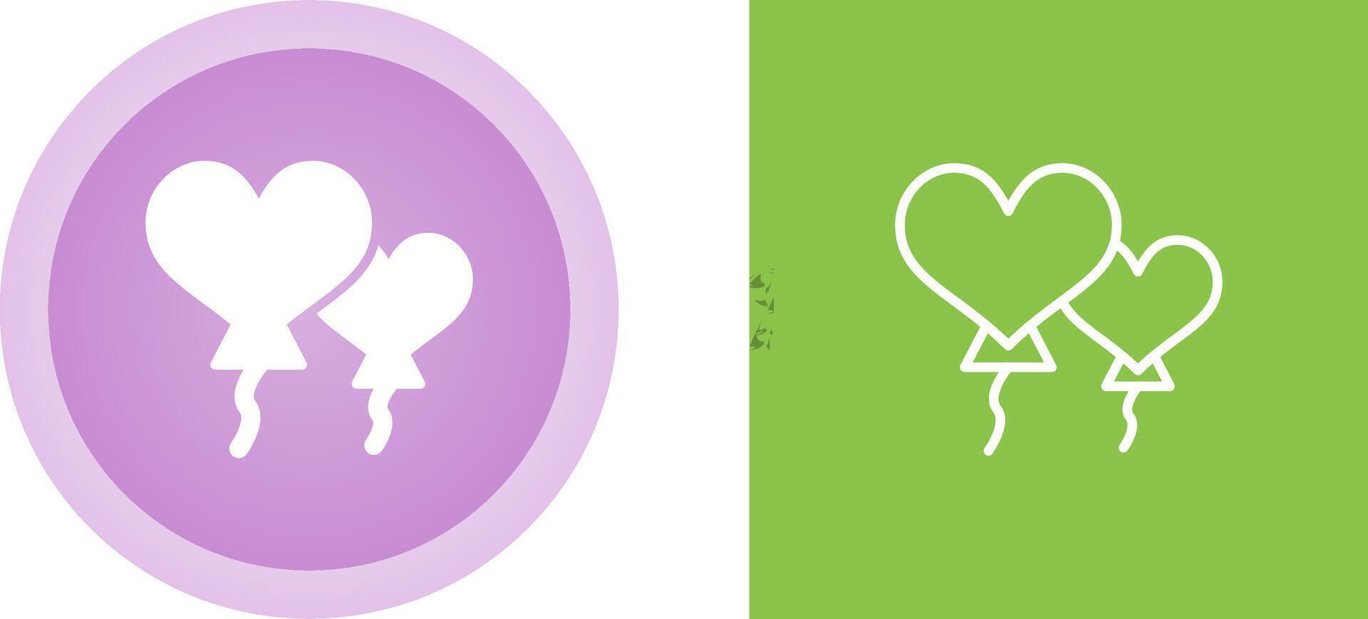 Heart shaped balloons Vector Icon