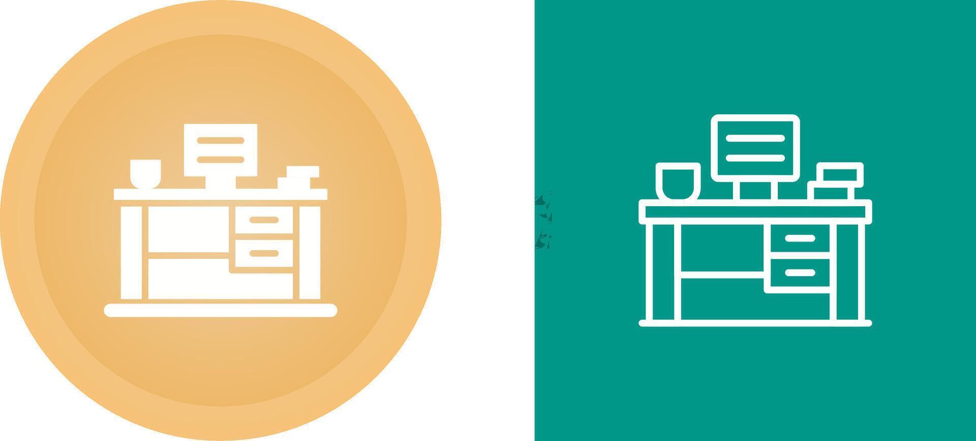 Office Desk Vector Icon