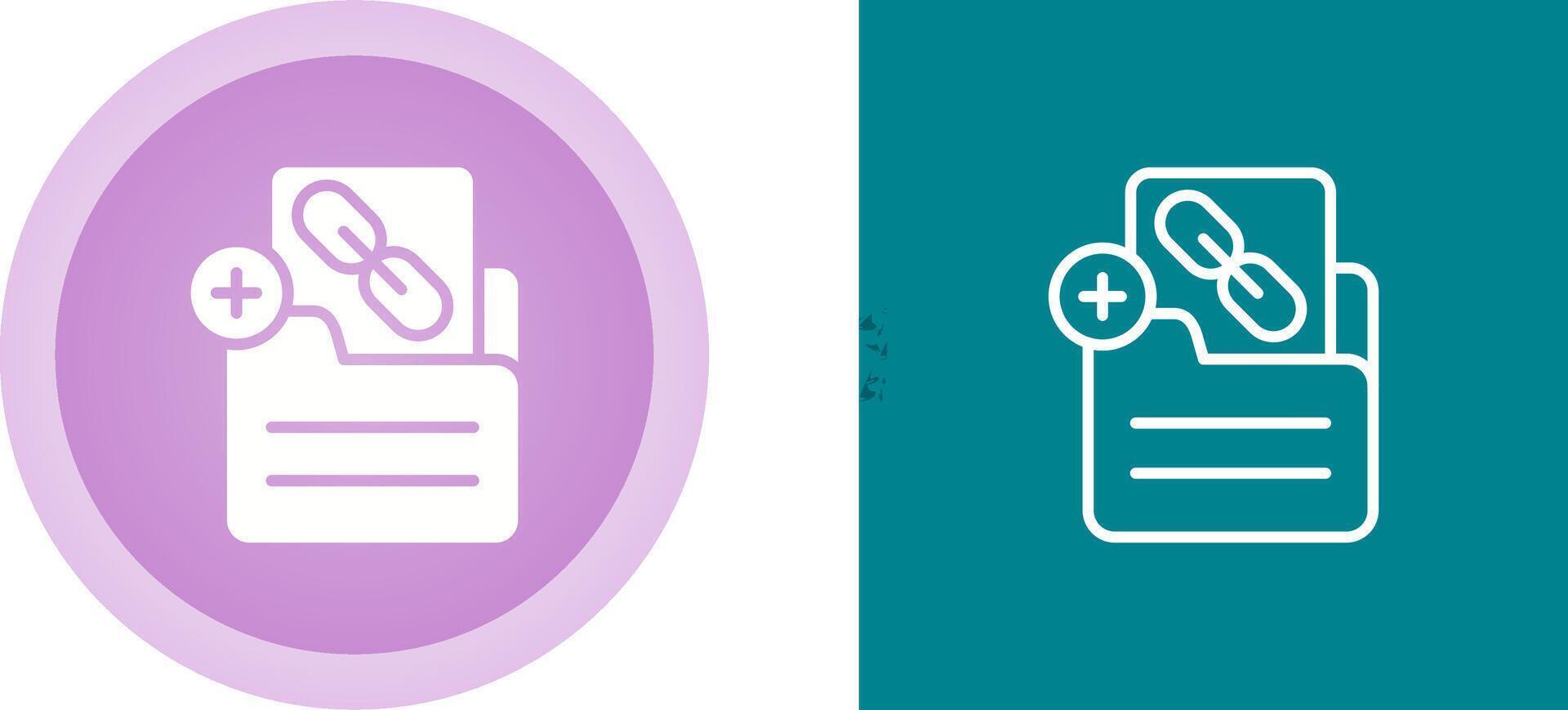 Document Insert Link Vector Icon