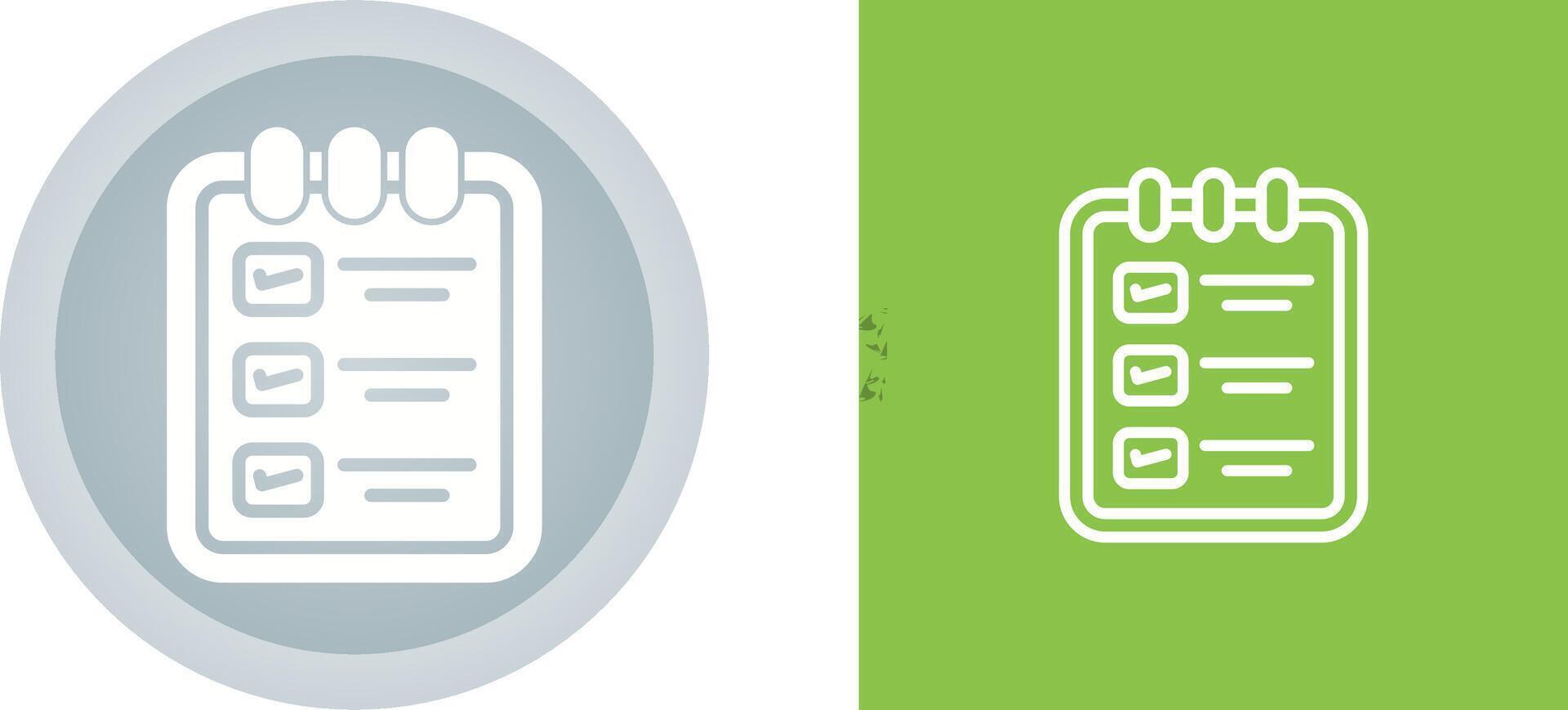 Memo pad with checklist Vector Icon