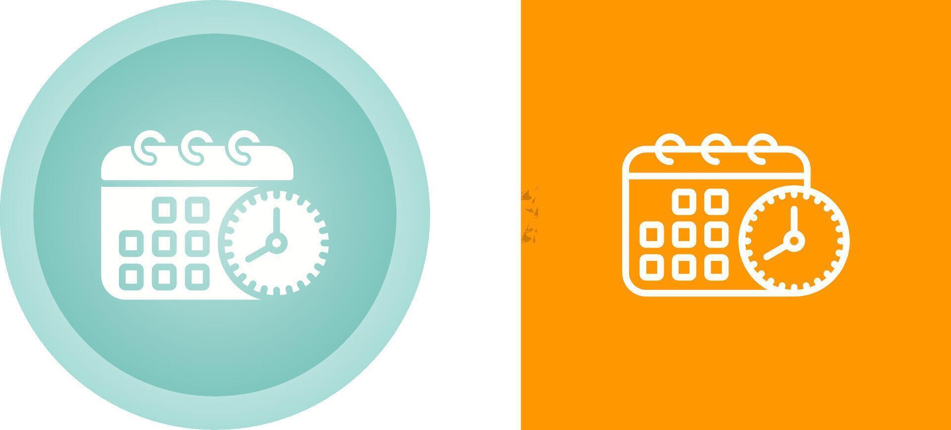 Calendar with clock Vector Icon