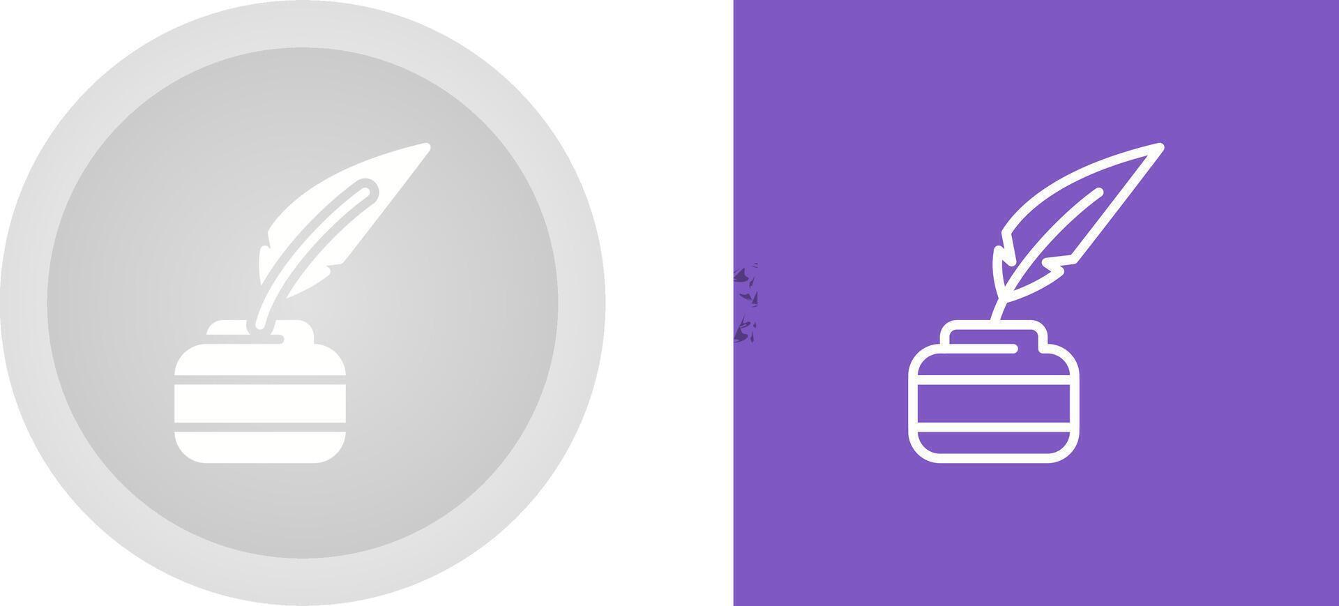Quill pen with inkwell Vector Icon