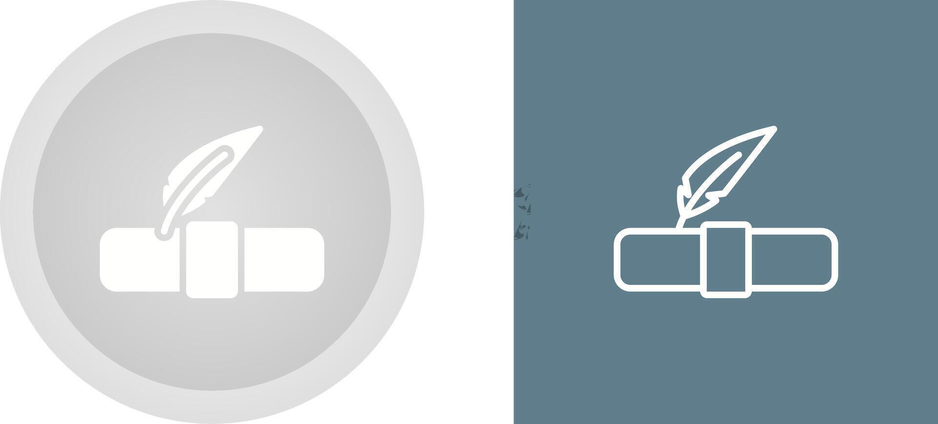 Quill pen with scroll Vector Icon