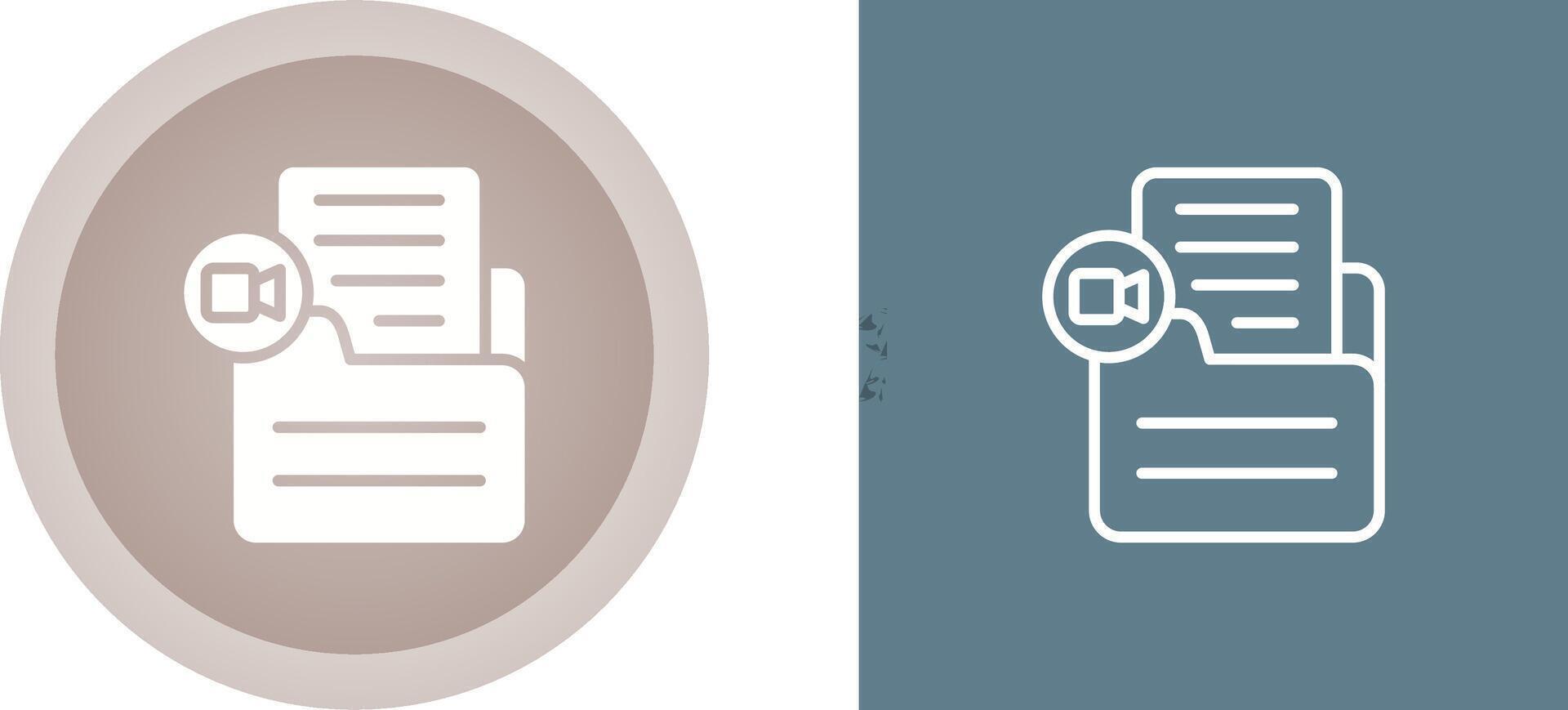 Document Insert Video Vector Icon