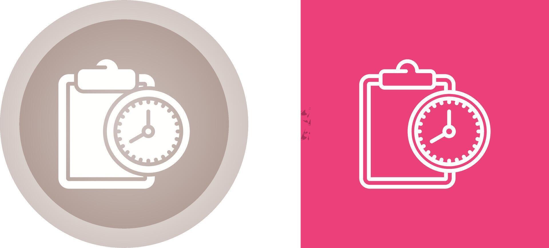 Clipboard with clock Vector Icon