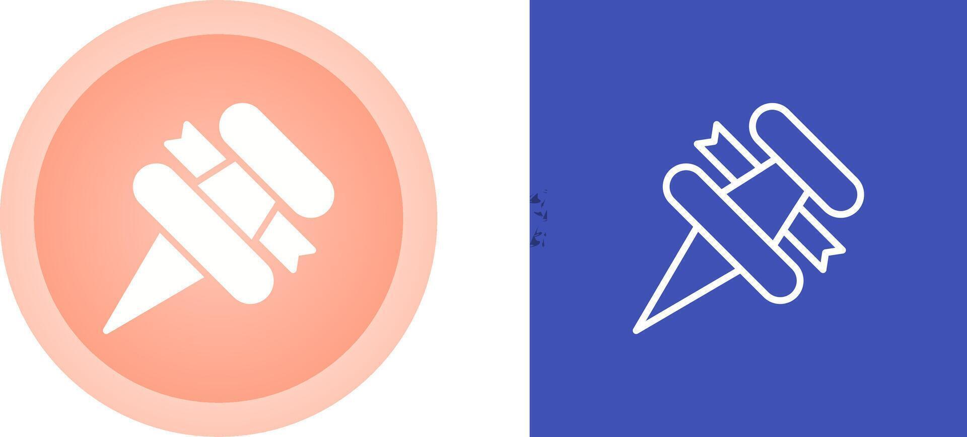 Thumbtack with ribbon Vector Icon