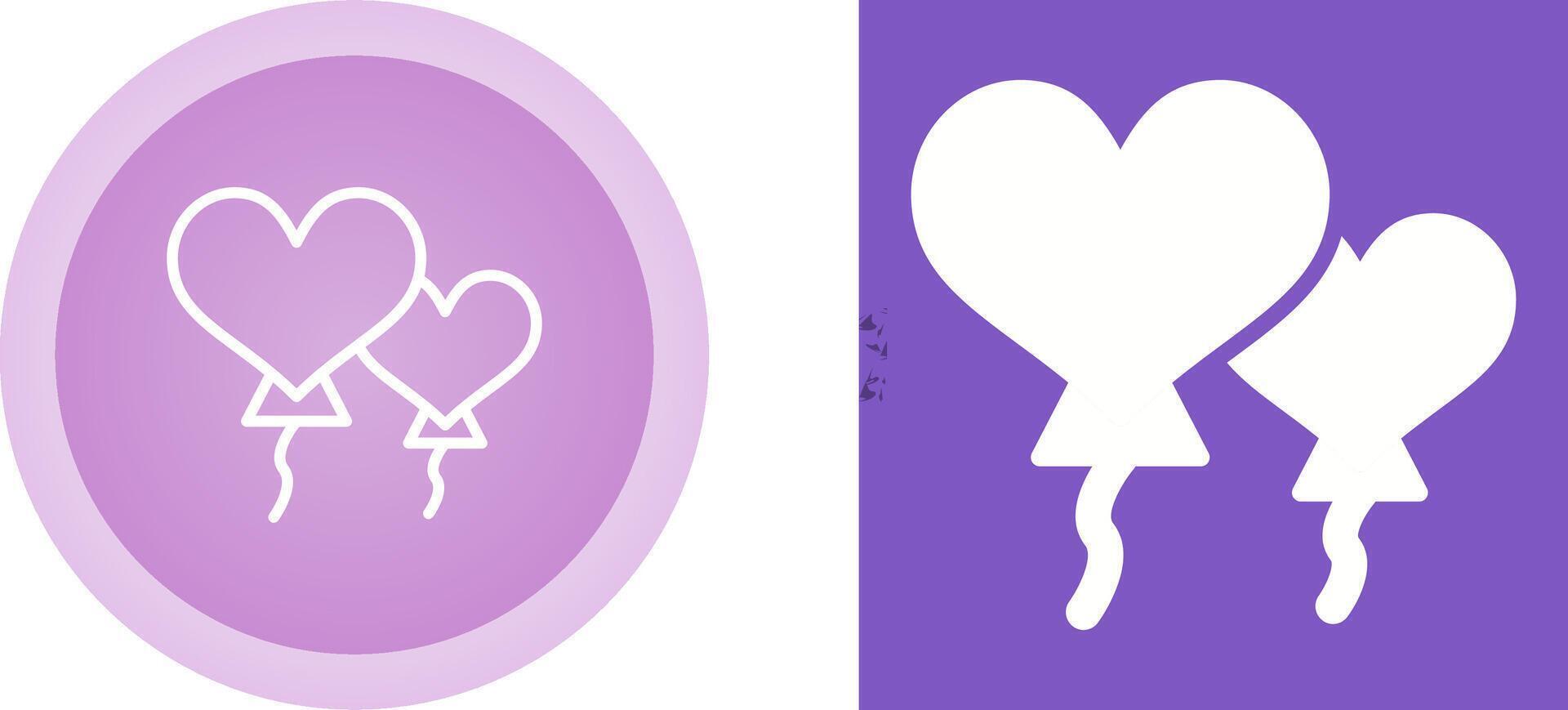 Heart shaped balloons Vector Icon